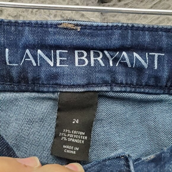 Lane Bryant Jeans Womens Size Plus 24 Blue Girlfriend Crop Stretch Denim - Picture 2 of 12